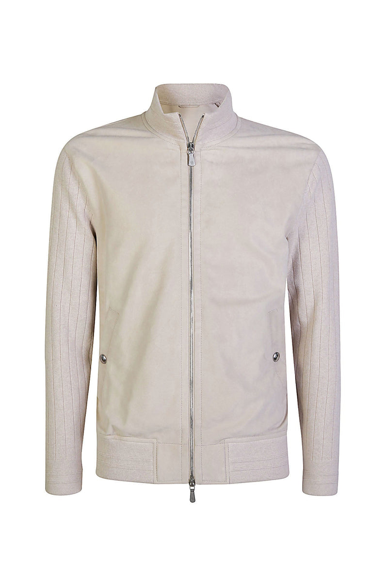 SUEDE AND KNIT JACKET