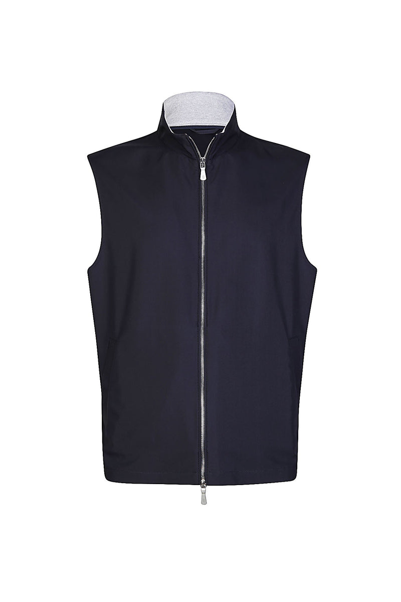 FULL ZIP VEST WITH STANDING NECK