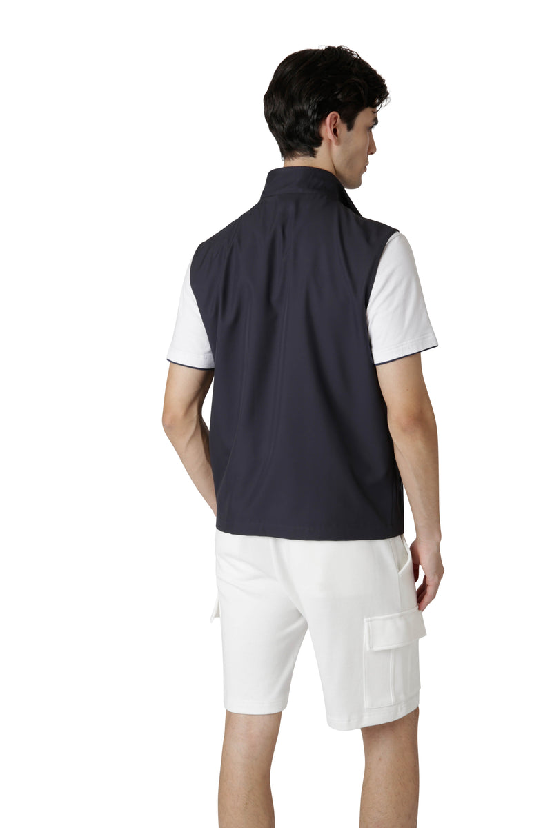 FULL ZIP VEST WITH STANDING NECK