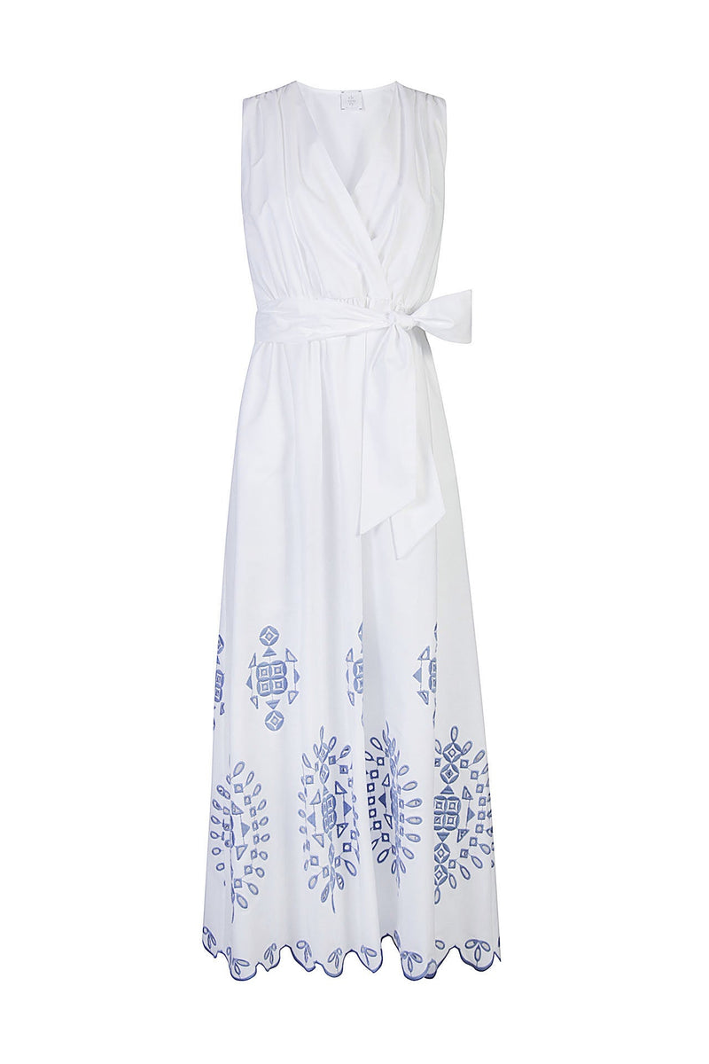 EMBROIDERED SLEEVELESS DRESS