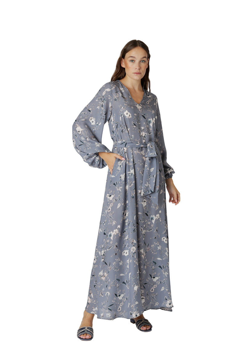 PRINTED PUFF SLEEVE DRESS