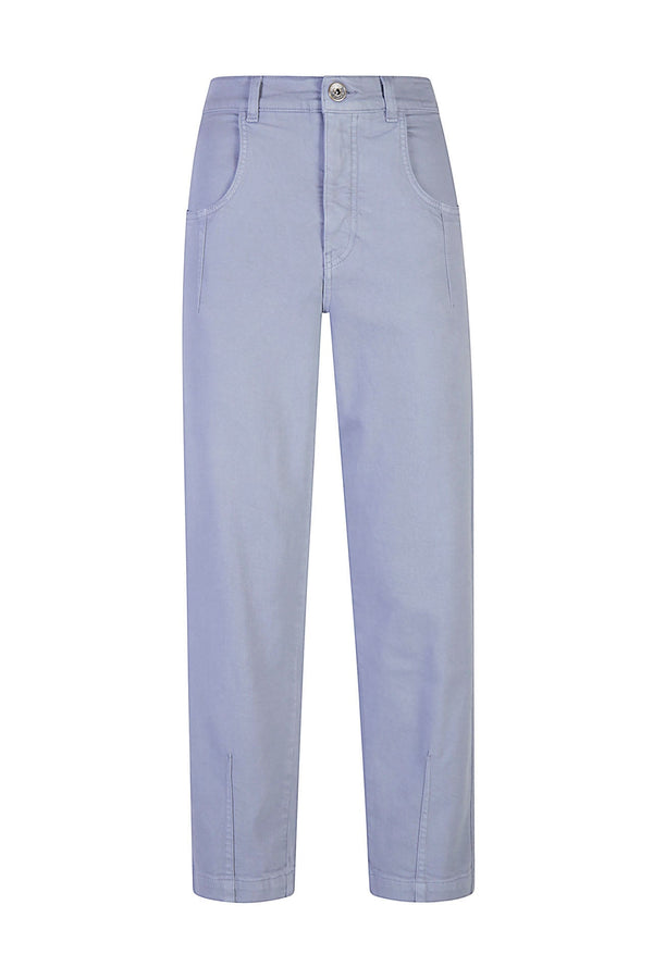 DENIM PLEATED PANTS