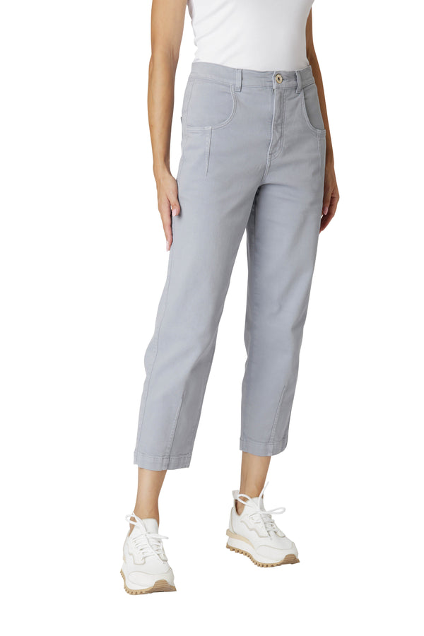 DENIM PLEATED PANTS