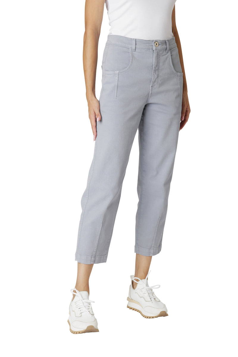 DENIM PLEATED PANTS