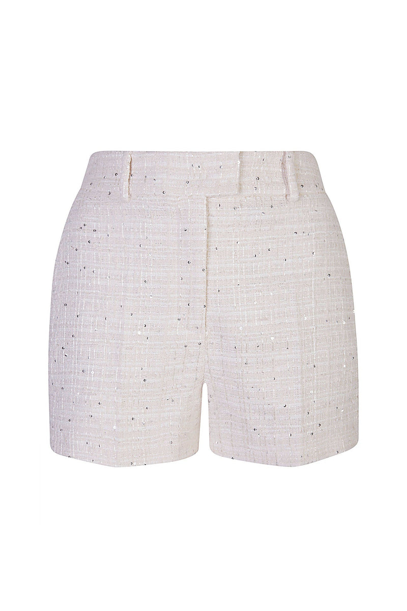 COTTON POLYESTER VISCOSE SHORTS SEQUINS