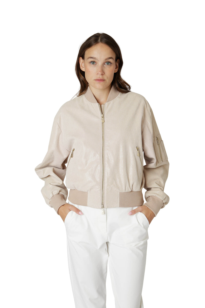 LEATHER BOMBER JACKET