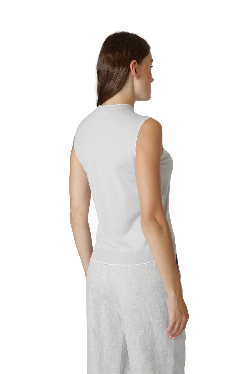 SLEEVELESS CREW NECK SWEATER