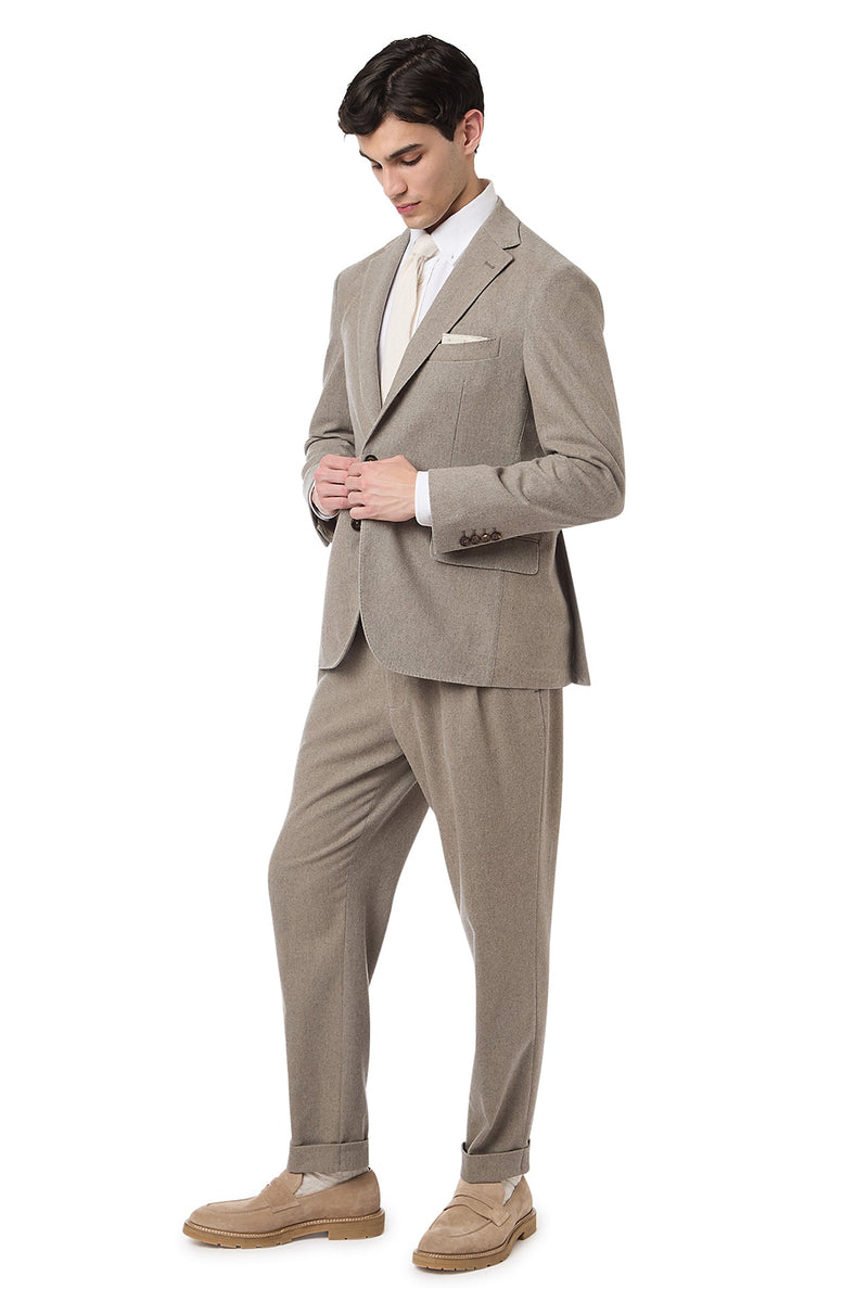 SINGLE-BREASTED SUIT WITH PENCED PANTS