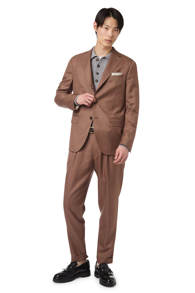 SINGLE-BREASTED CASHMERE AND SILK SUIT