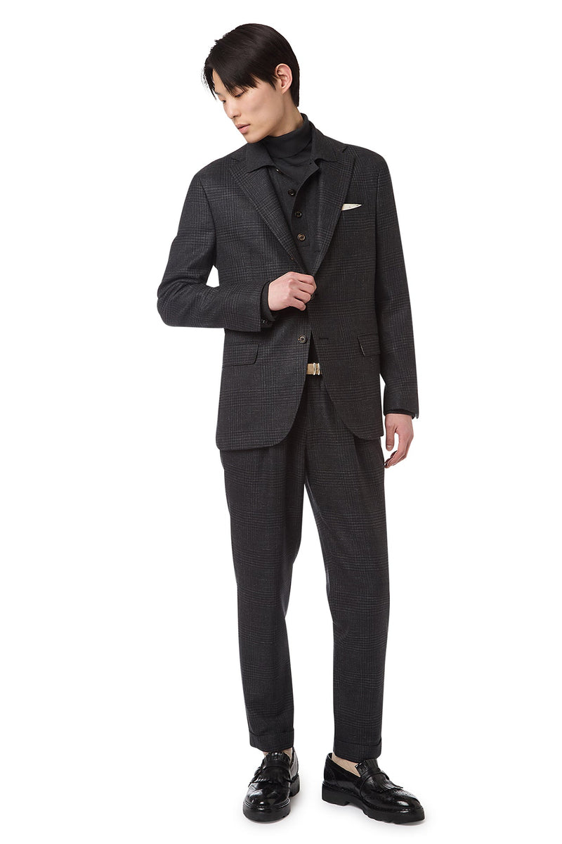 SINGLE-BREASTED SUIT WITH PENCED PANTS
