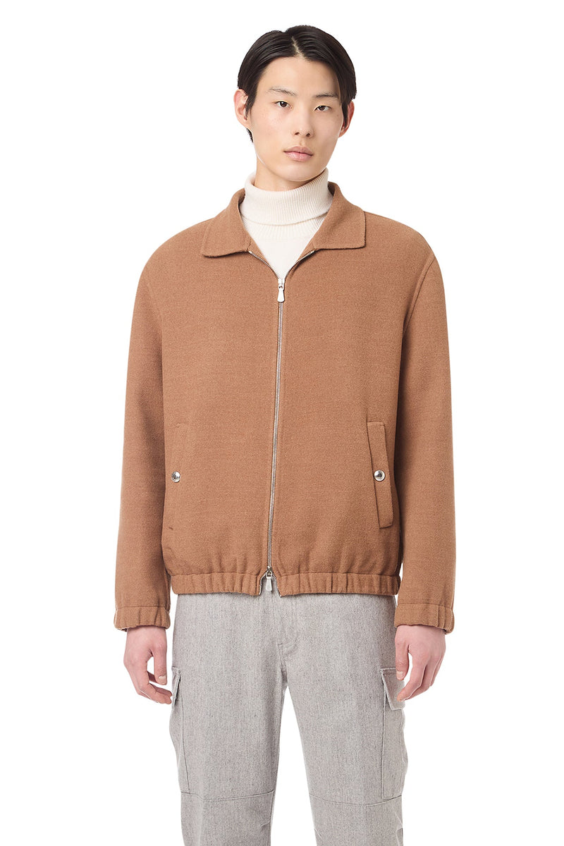 FULL ZIP BOMBER JACKET WITH SHIRT COLLAR