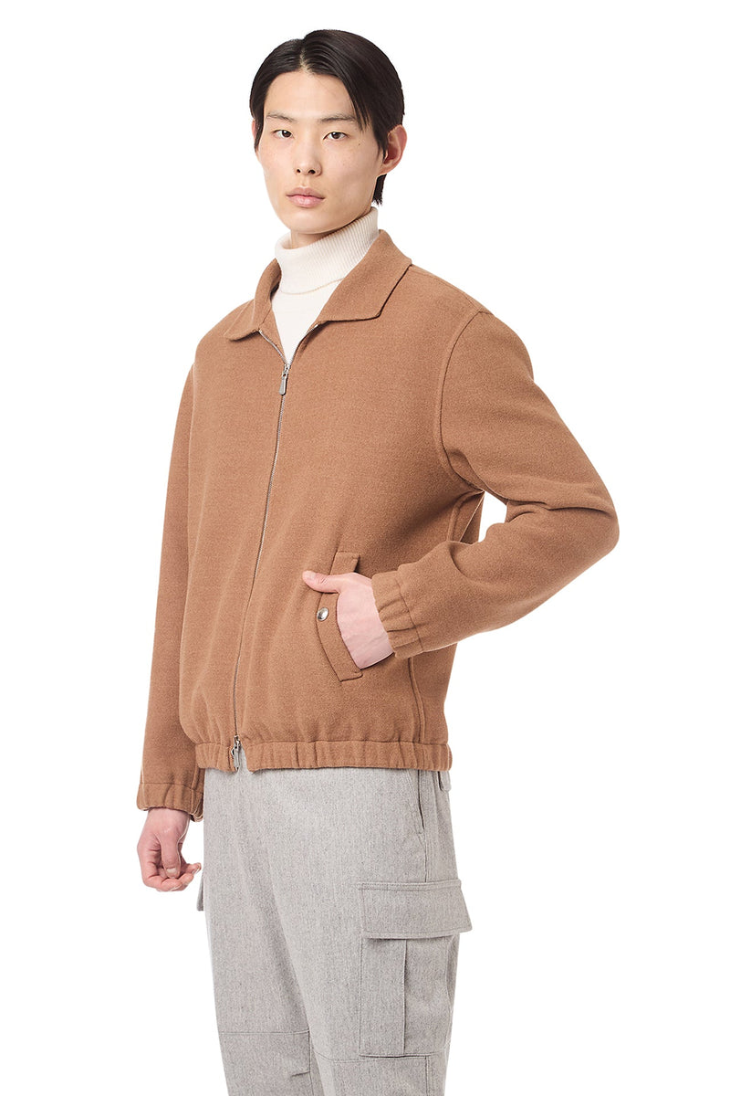 FULL ZIP BOMBER JACKET WITH SHIRT COLLAR