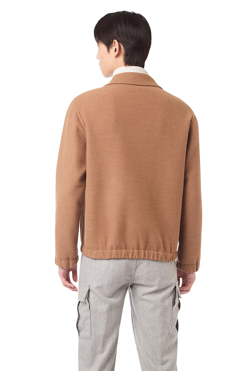 FULL ZIP BOMBER JACKET WITH SHIRT COLLAR