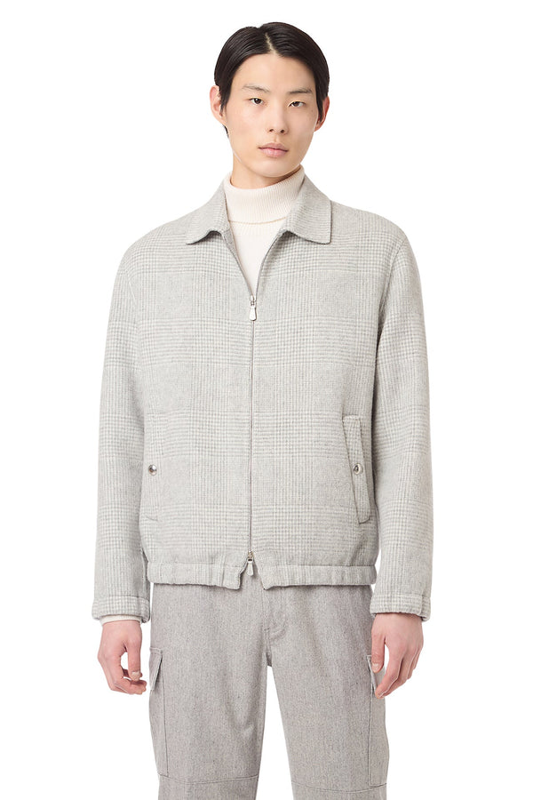 FULL ZIP BOMBER JACKET WITH SHIRT COLLAR