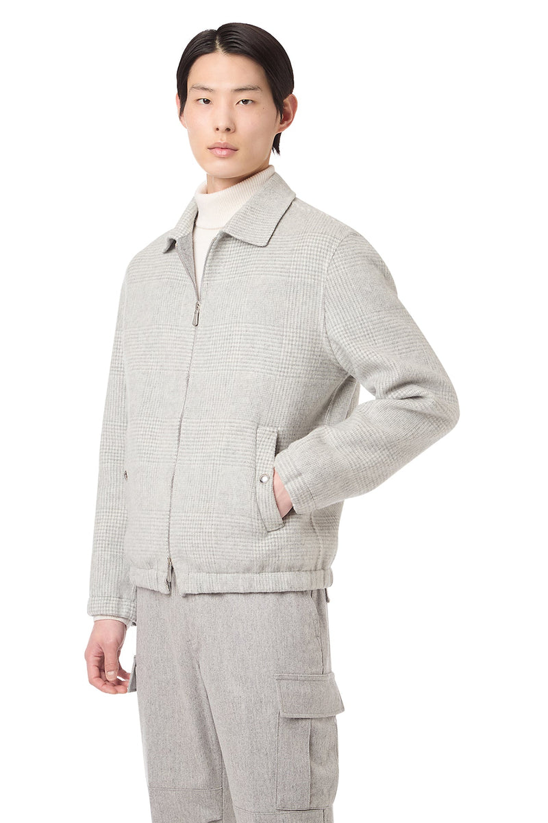 FULL ZIP BOMBER JACKET WITH SHIRT COLLAR