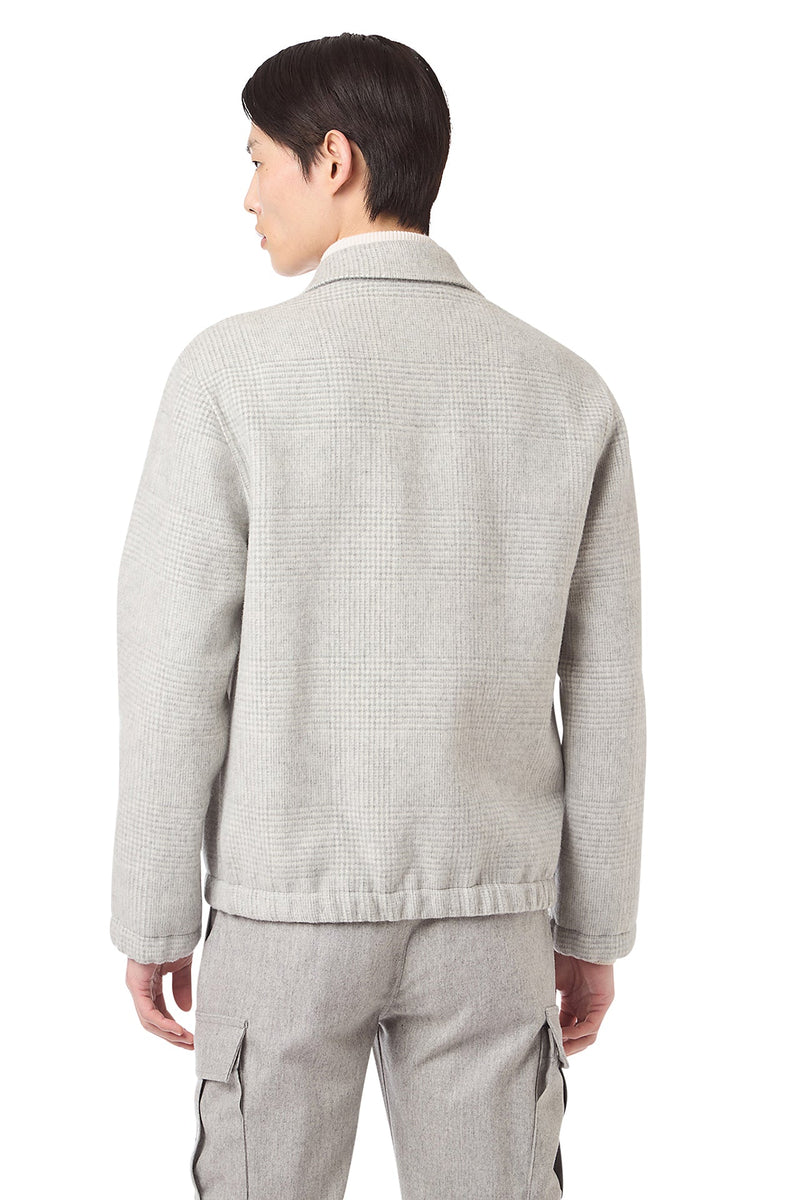 FULL ZIP BOMBER JACKET WITH SHIRT COLLAR