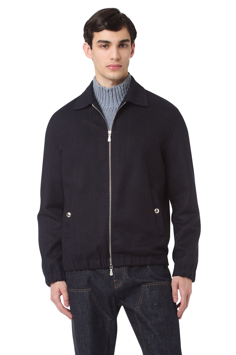 FULL ZIP BOMBER JACKET WITH SHIRT COLLAR