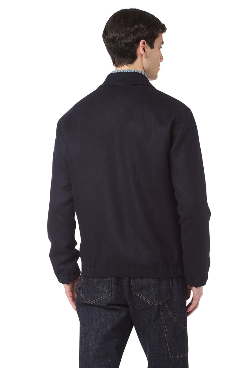 FULL ZIP BOMBER JACKET WITH SHIRT COLLAR