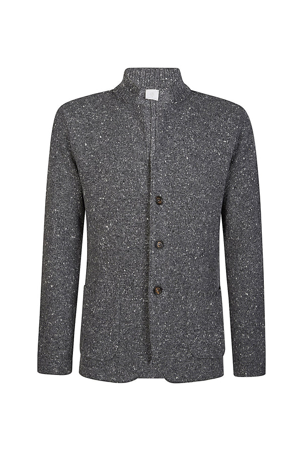 STANDING COLLAR KNIT JACKET