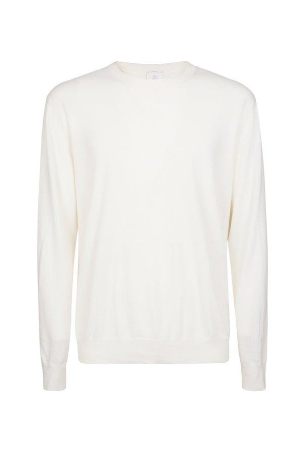 CREW NECK DOUBLE COLLAR SWEATER