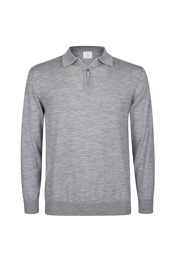 HALF-ZIP SWEATER IN 14 MICRON WOOL