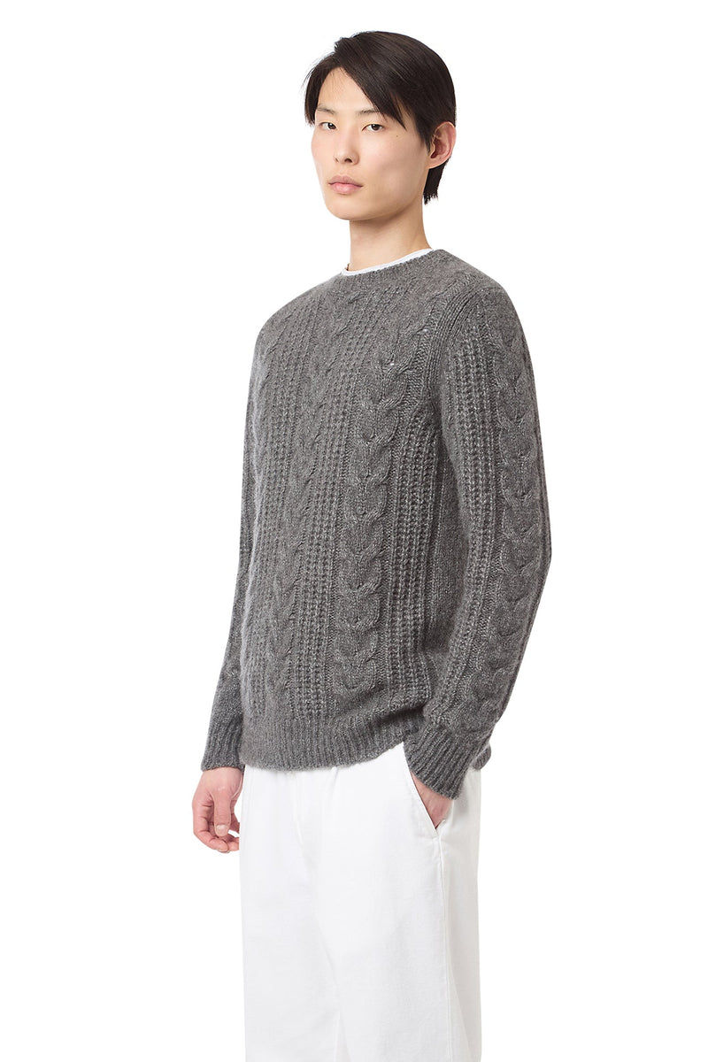 CREW NECK BRAID SWEATER