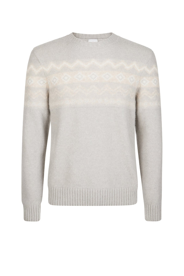 JACQUARD CREW NECK SWEATER