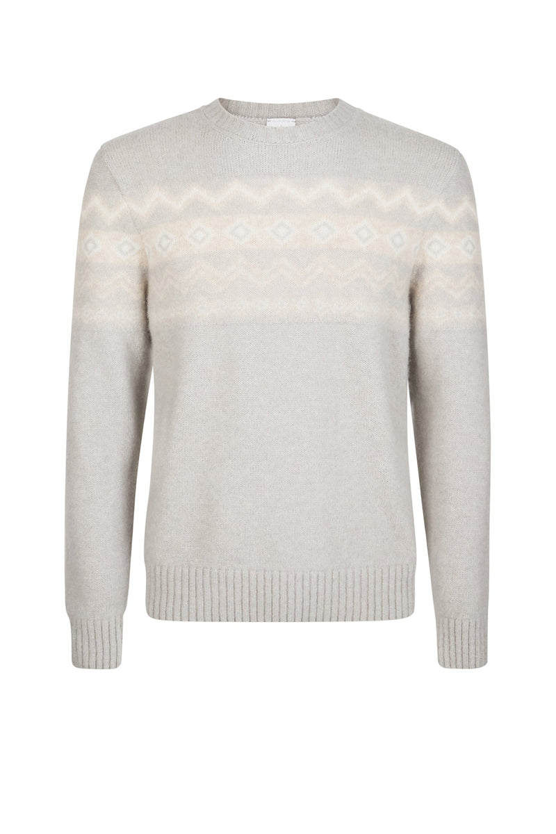 JACQUARD CREW NECK SWEATER