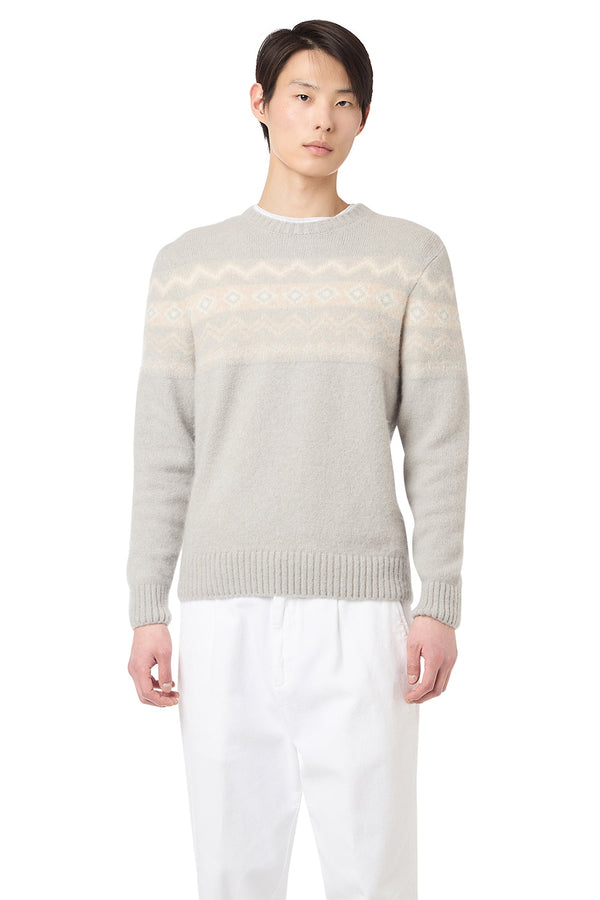 JACQUARD CREW NECK SWEATER