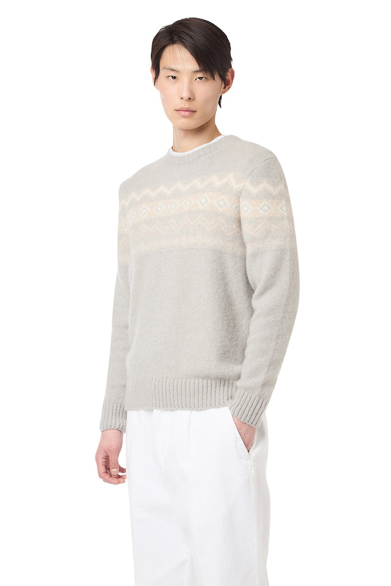 JACQUARD CREW NECK SWEATER