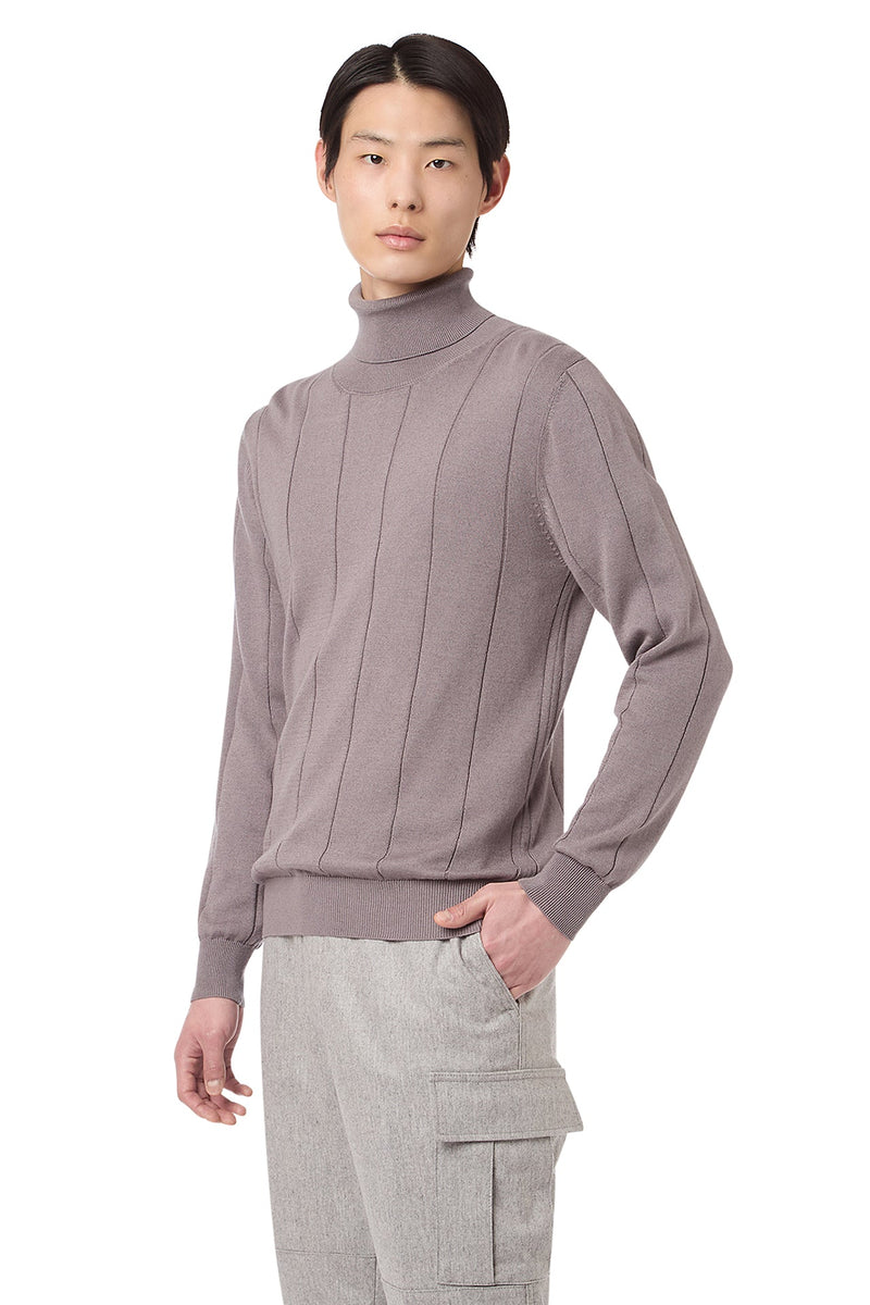 FLAT RIBBED TURTLENECK SWEATER
