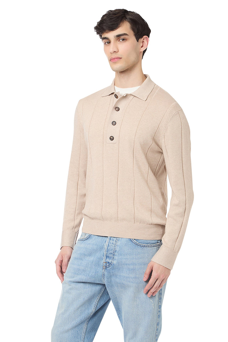 COTTON CASHMERE KNITTED POLO
