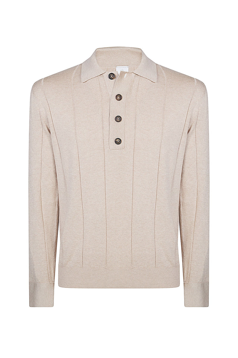 COTTON CASHMERE KNITTED POLO