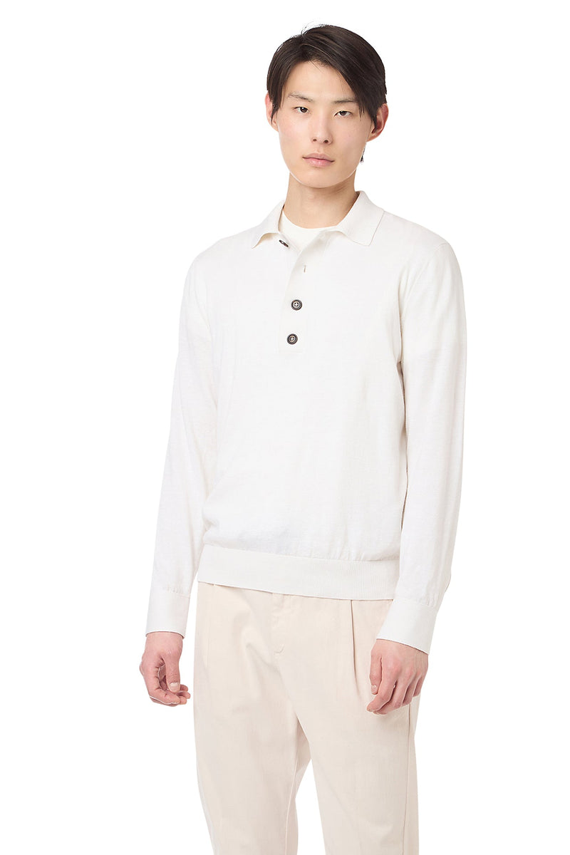 COTTON CASHMERE KNITTED POLO