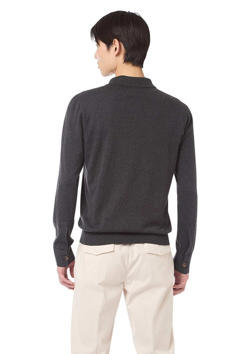 COTTON CASHMERE KNITTED POLO