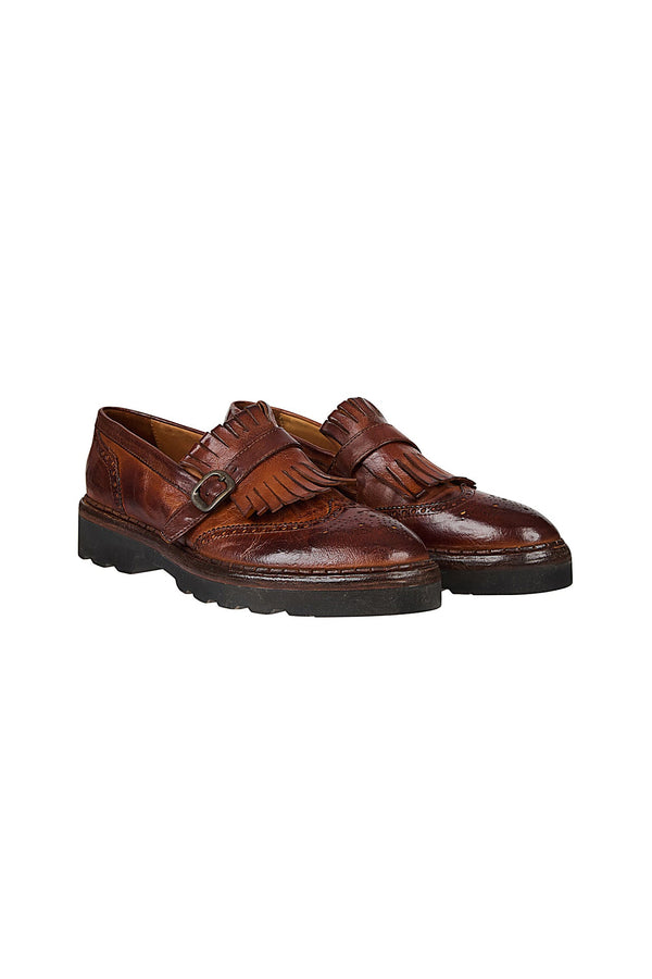 DERBY SHOE WITH FRINGE AND BUCKLE