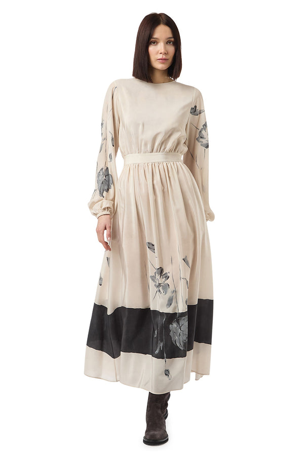 PRINTED LONG SLEEVE DRESS