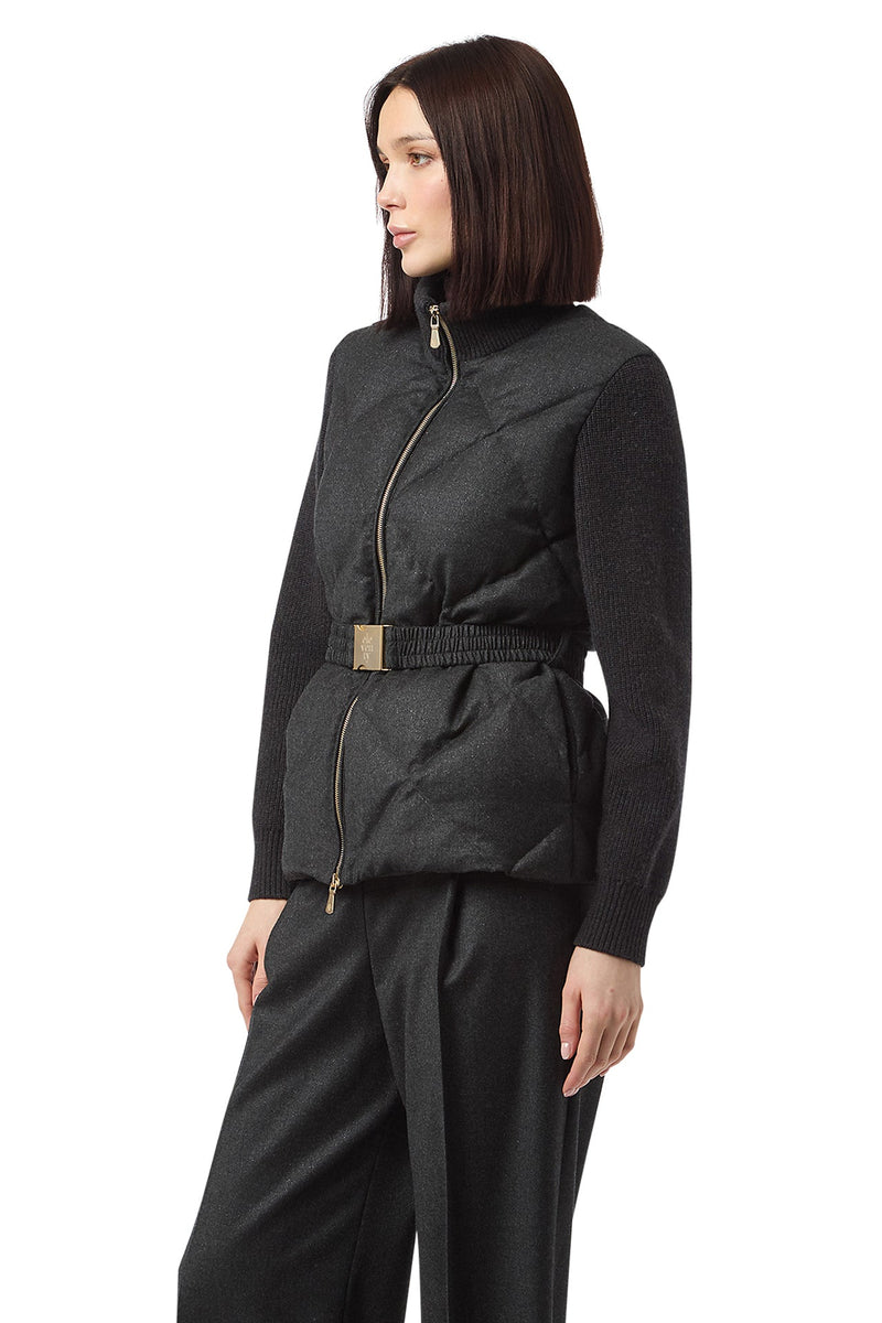 BI-MATERIAL BELT JACKET