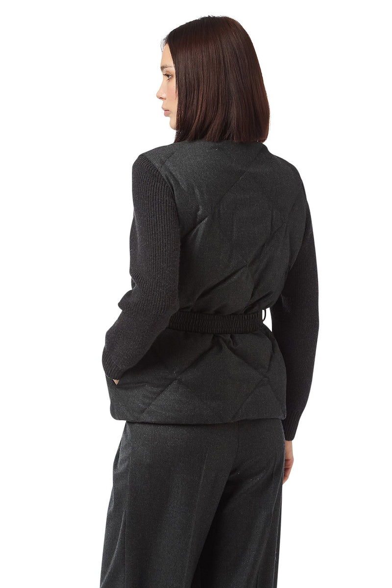 BI-MATERIAL BELT JACKET