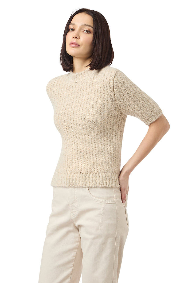 CREW NECK SHORT SLEEVE SWEATER