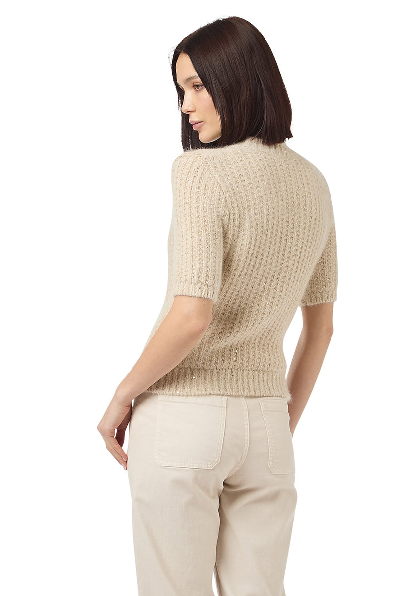 CREW NECK SHORT SLEEVE SWEATER