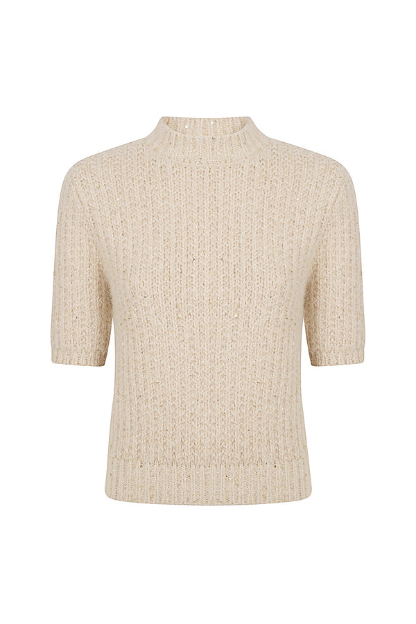 CREW NECK SHORT SLEEVE SWEATER