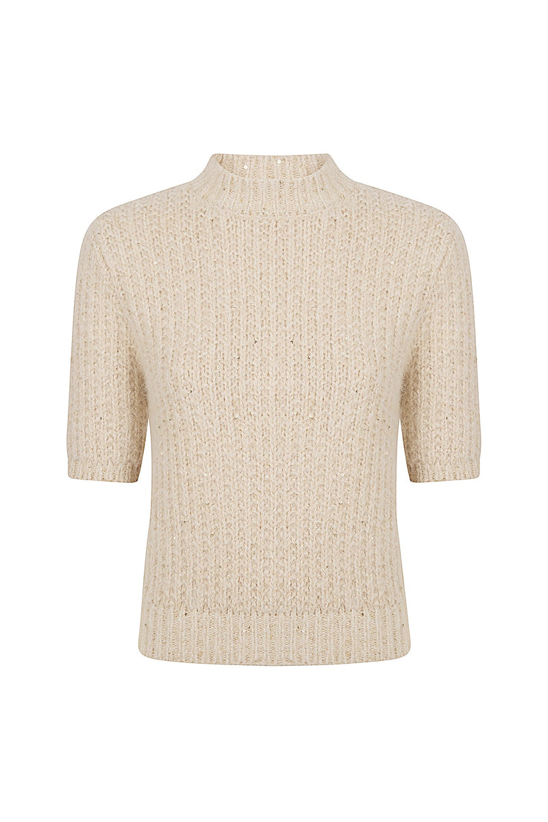 CREW NECK SHORT SLEEVE SWEATER