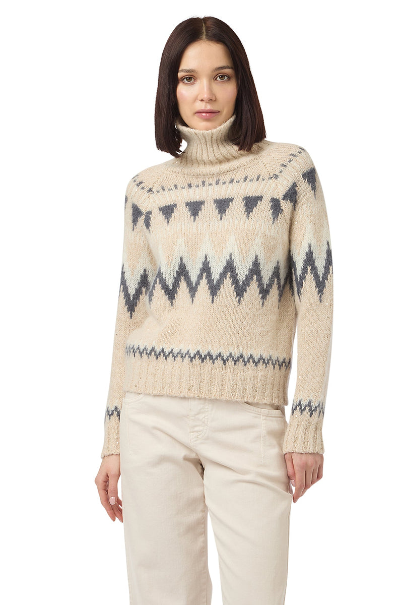 Jacquard Turtleneck Sweater