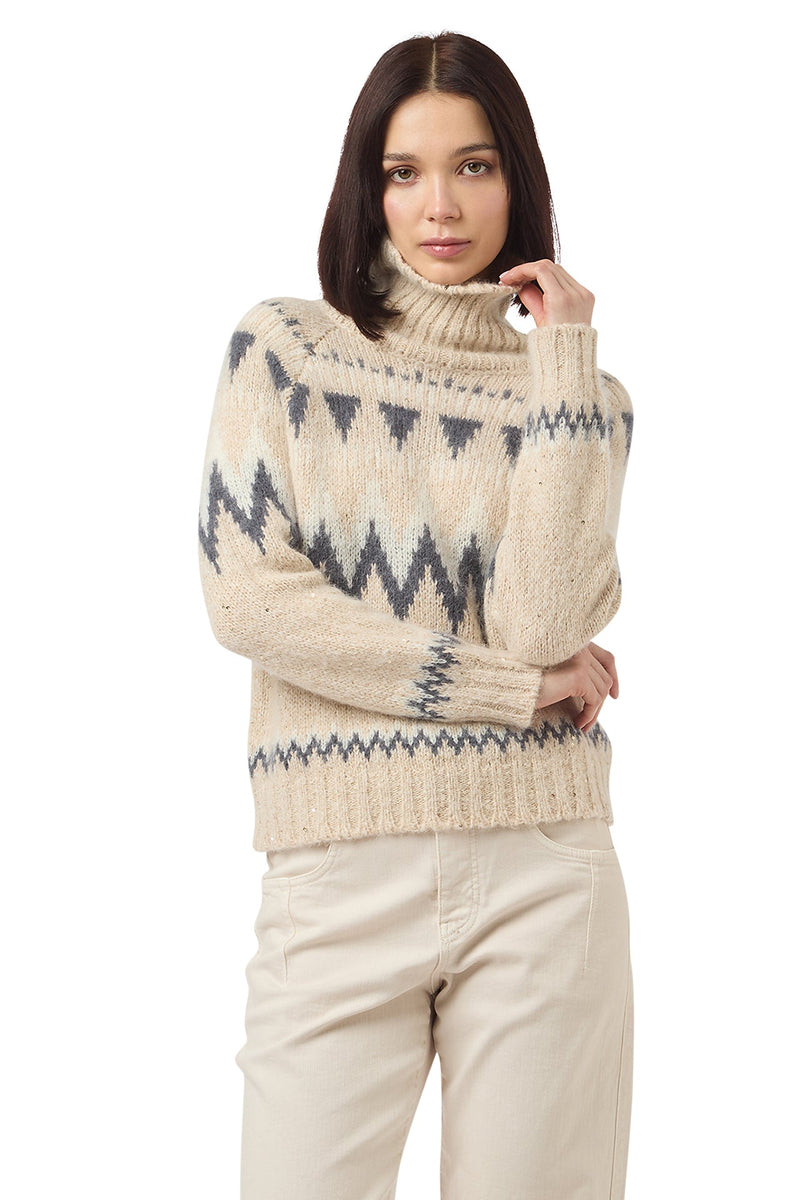 Jacquard Turtleneck Sweater