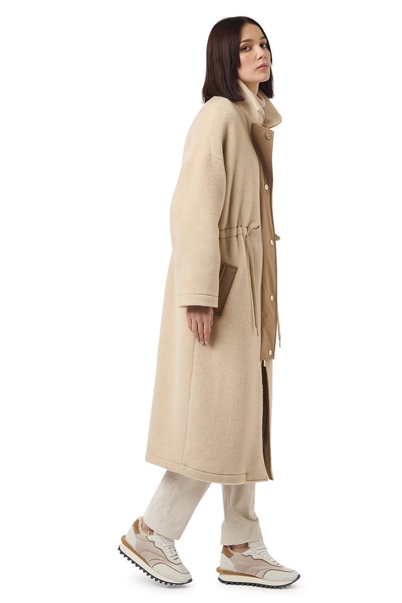 LONG BI-MATERIAL PARKA