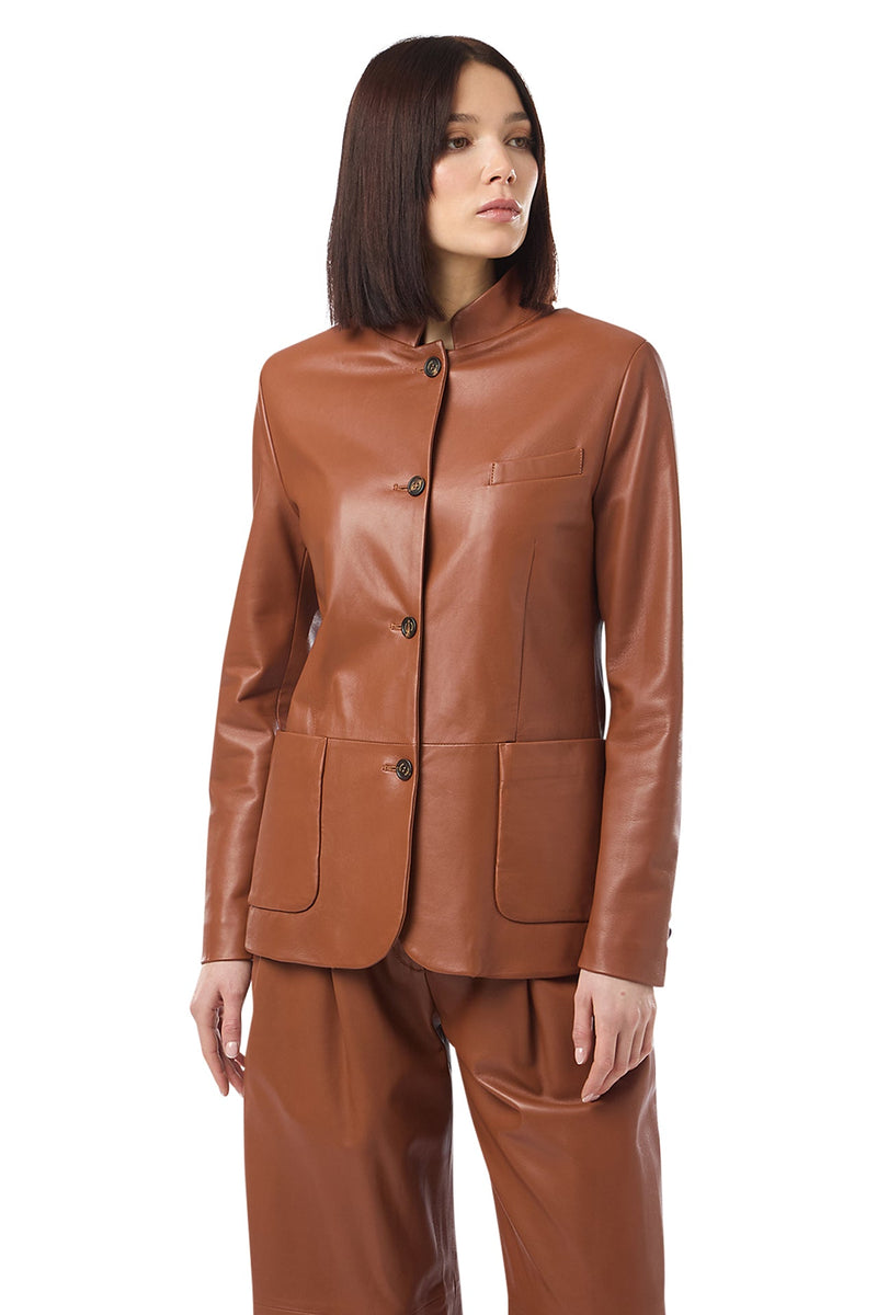 SINGLE-BREASTED LEATHER JACKET