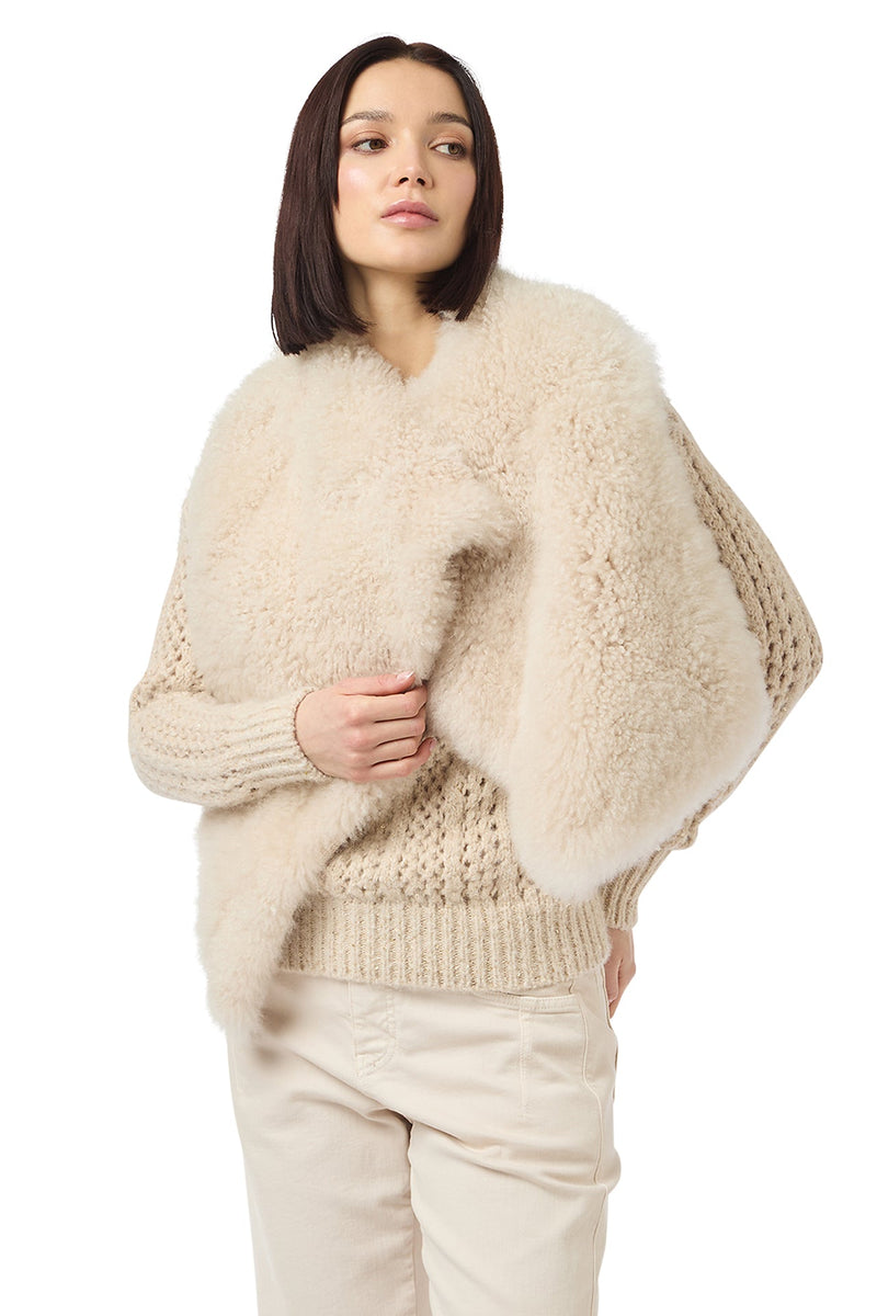 ALPACA VEST WITH KNITTED LINING