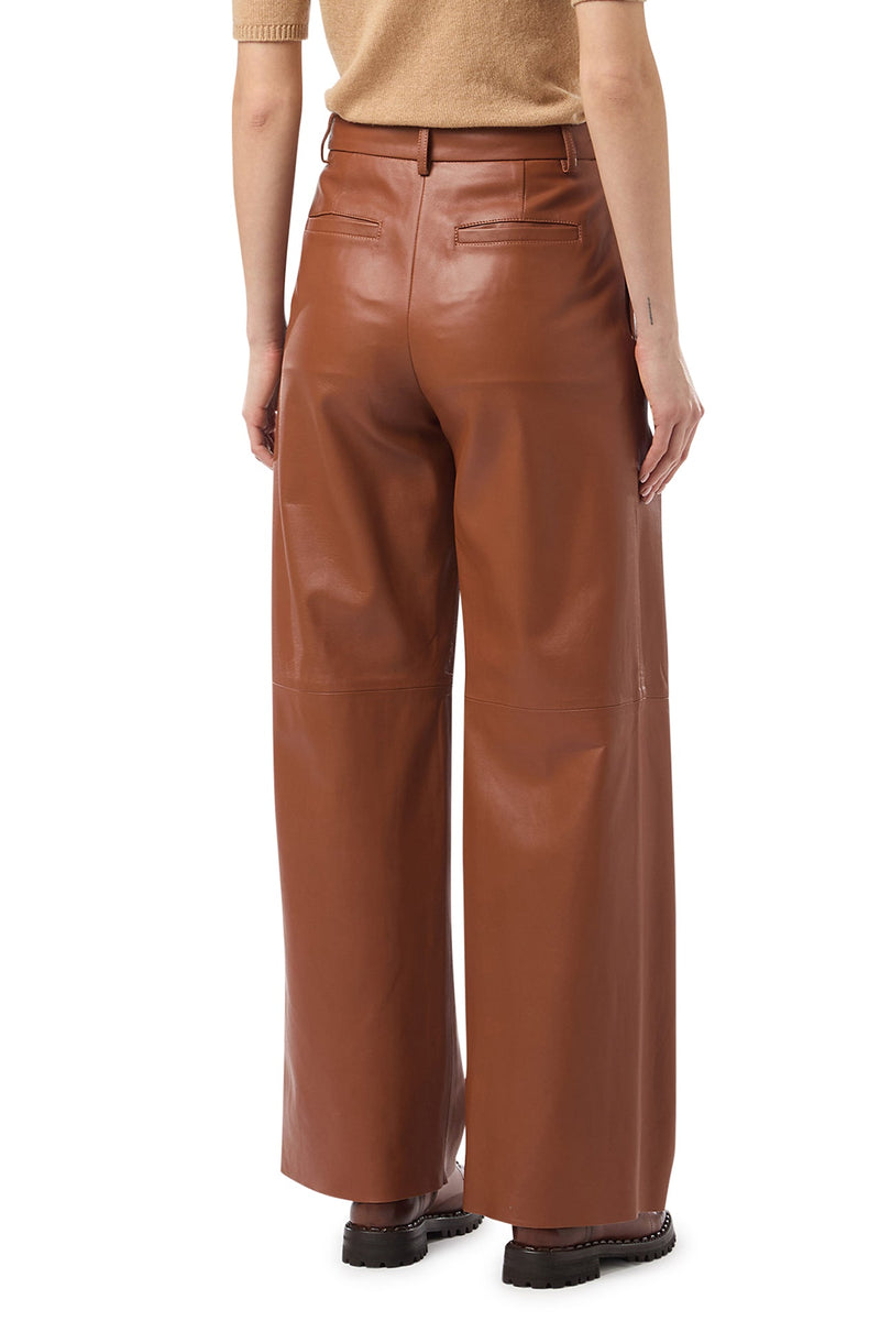 LEATHER TROUSERS WITH PENCES