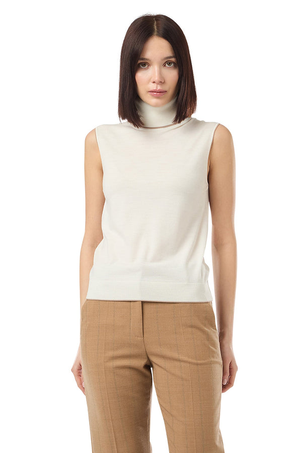 TIPPING SLEEVELESS SWEATER